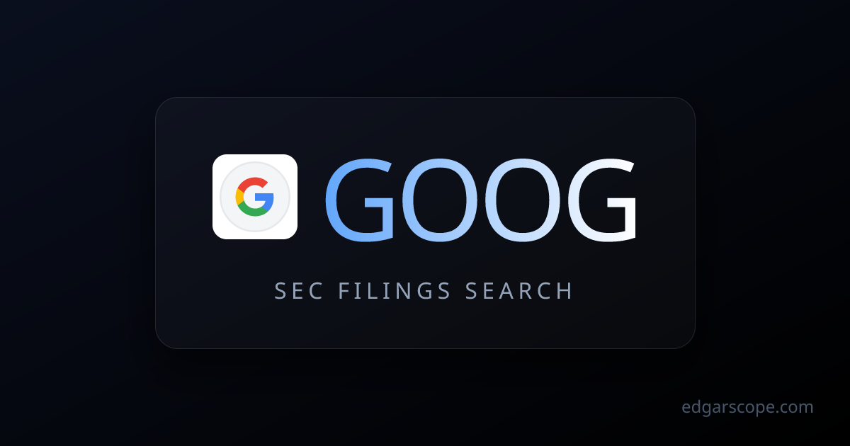 GOOG SEC Filings | SEC Document SEARCH