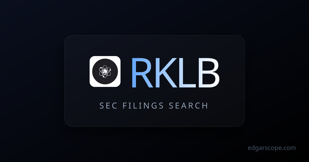 RKLB SEC Filings | SEC Document SEARCH